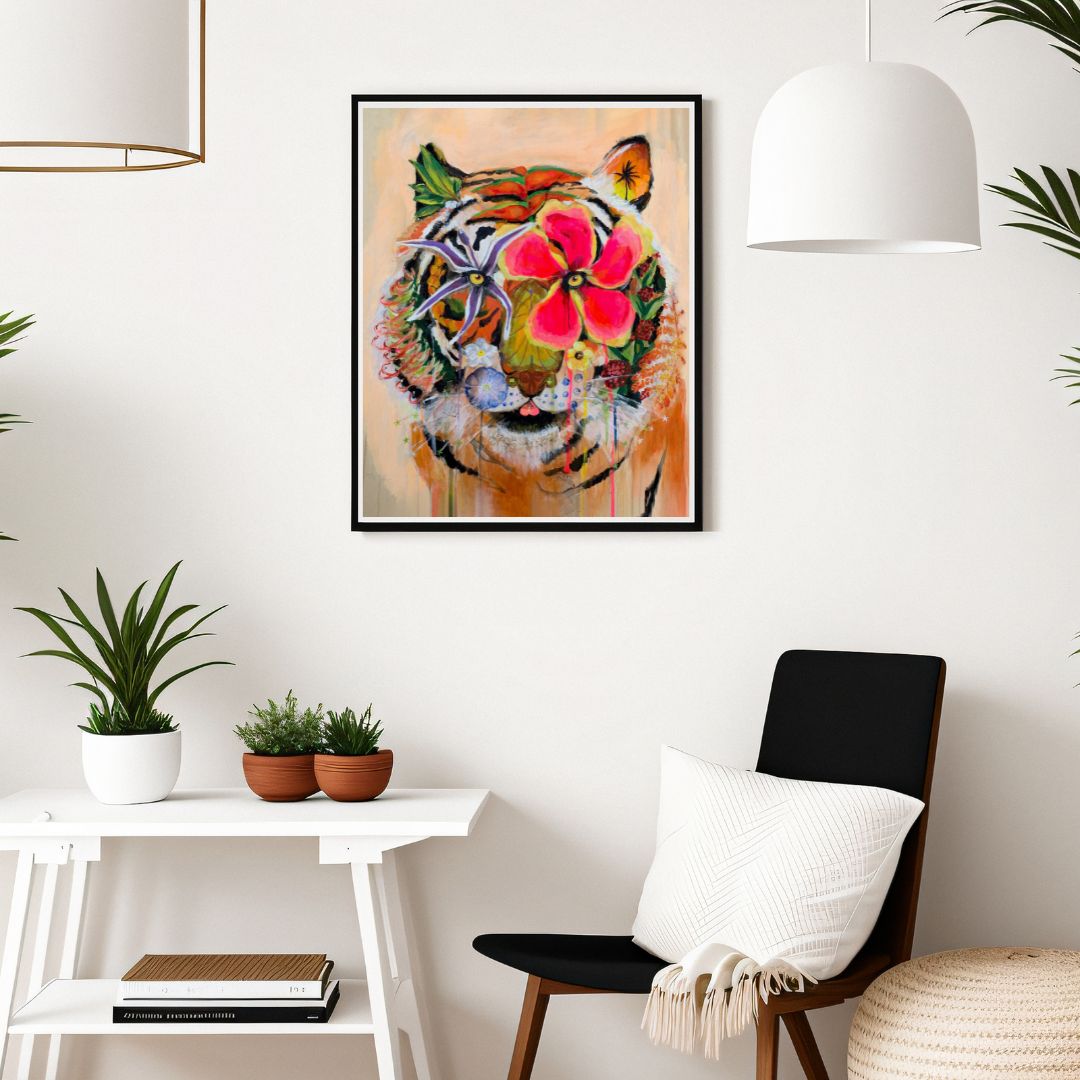 Hawaiian Tiger With Flowers